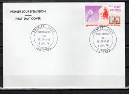 Benin 1976 Space, Telephone Centenary Stamp On FDC - Afrika