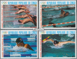 Kongo (Brazzaville) 1076-1079 (kompl.Ausg.) Postfrisch 1987 Vorolympisches Jahr: Schwimmen - Nuevas/fijasellos