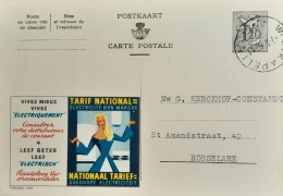 Publibel Nr 1452 : Leef Electrisch  "Nationaal Tarief"  / Gestempeld : Westkapelle - Werbepostkarten