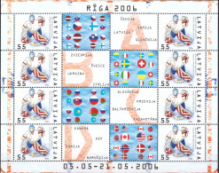 Latvia MNH Sheetlet - Jockey (sobre Hielo)