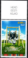 ESTONIA 2021-14 Folklore Traditions: Village Swing. Text Margin, MNH - Autres & Non Classés