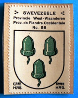 West-Vl N058 Swevezeele Zwevezele Wingene Timbre Vignette 1930 Café Hag Armoiries Blason écu TBE - Té & Café