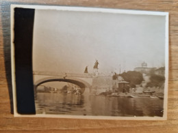 19243.   Fotografia  D'epoca Panorama Fiume Ponte Barca Città Da Identificare Aa '30 Italia - 8,5x6 - Places