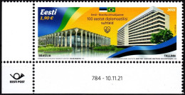 ESTONIA 2021-23 Brazil Diplomatic Relations - 100. Joint Issue. CORNER, MNH - Emisiones Comunes