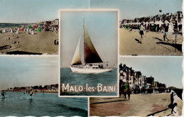 Malo Les Bains Dunkerque 5 Vues ( Plage , Digue, Voilier...écrite En  1960 - Malo Les Bains