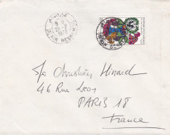 Algérie --1972--lettre De AIN BESSEM Pour PARIS 18°(France), Timbre Seul Sur Lettre , Cachet - Algeria (1962-...)
