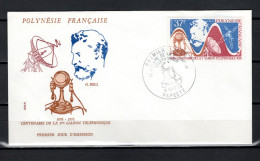 French Polynesia 1976 Space, Telephone Centenary Stamp On FDC - Océanie