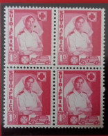 UNION WAR EFFORT 1d NURSE FLAW - V4 CARMINE MARK ON VEIL ROW 20/5 MNH - Ungebraucht