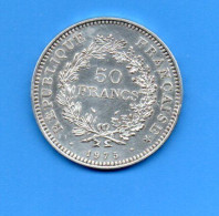 Pièce  Argent Française 1975 - 50 Francs Hercule France (ref 1975.1) - 50 Francs