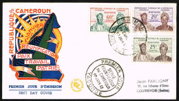 CAMEROUN Cameroon Kamerun FDC 1er Jour 1962 Reunification - Ahidjo Et Foncha - Mi 344 To 346 YT 329 à 331 - Cameroun (1960-...)