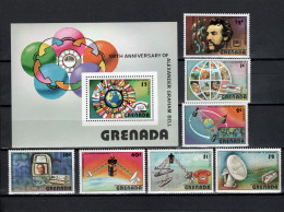 Grenada 1976 Space, Telephone Centenary Set Of 7 + S/s MNH - Amérique Du Nord