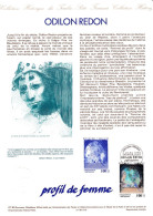 2635 Document Officiel  Odilon Redon  Profil De Femme - Documentos Del Correo