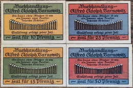 Lot 4 Billets Allemagne TARNOWITZ 10 15 25 & 50 Pfennig 1922 - UNC  Mehl 1311.1 - [11] Emissions Locales