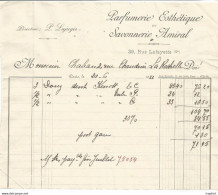 F14 Cpa / Old Invoice / Facture Lettre Parfumerie Esthétique Savonnerie Amiral 1922 LAJUGIE - Chemist's (drugstore) & Perfumery