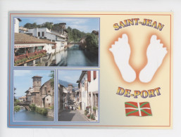 Saint Jean Pied De Port Multivues Humour Silhouette Pieds, Capitale Basse Navare Chemin Saint Jacques De Compostelle - Saint Jean Pied De Port