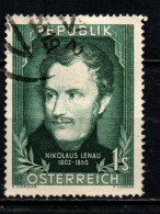 AUSTRIA - 1952 - 150° ANNIVERSARIO DELLA NASCITA DI NIKOLAUS LENAU (1802-1850) -  POETA - USATO - Used Stamps