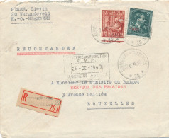 BELGIQUE - 2 TIMBRES SUR ENVELOPPE OBLITEREE AVEC CAD DU 28 OCTOBRE 1943 - Covers & Documents