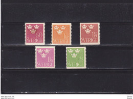 SUEDE 1939 Série Courante Yvert 266, 269-272 Neuf* MH Cote : 9 Euros - Unused Stamps