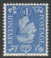 GB Scott 281 - SG504i, 1950 George VI 1d Inverted Watermark MH* - Unused Stamps