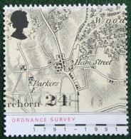 ORDNANCE SURVEY MAPS ANNIVERSARY (Mi 1363) 1991 Used Gebruikt Oblitere ENGLAND GRANDE-BRETAGNE GB GREAT BRITAIN - Used Stamps