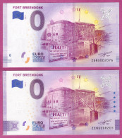 0-Euro ZENS 2020-2 FORT BREENDONK Set NORMAL+ANNIVERSARY - Privatentwürfe