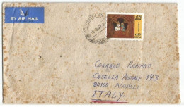 Nepal Recycled Paper Airmail CV Kathmandu 18apr1991 X Italy With Shiva-Parbati R.1.25 Solo Franking - Nepal