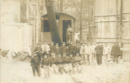 CARTE PHOTO - Travaux Public, Une Grue Ouvriers. - Industry