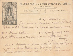 Beaupréau ? * Pèlerinage De St Joseph Du Chêne , La Chapelle Du Genêt , Villedieu * Doc CPA 1911 Illustrée - Andere & Zonder Classificatie