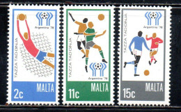 MALTA 1978 WORLD CUP SOCCER CHAMPIONSHIP CAMPIONATO MONDIALE DI CALCIO ARGENTINA COMPLETE SET SERIE COMPLETA MNH - Malta