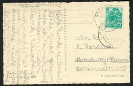 GRIMMELSHAUSEN über HILDBURGHAUSEN 1960 LANDPOSTSTEMPEL Blau 10Pf-Aufbau Auf Orts-AK > Merseburg Leuna - Storia Postale