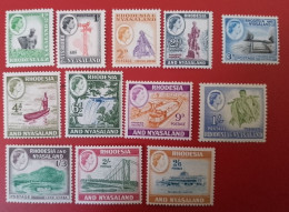 RHOD & NYASALAND-1959 QE 2ND ASSORTED TO 2/6-SUPERB UNMOUNTED MINT-CV R705 - Rhodesia & Nyasaland (1954-1963)