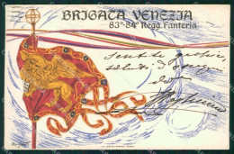 Militari 83º 84º Reggimento Fanteria Brigata Venezia Cartolina XF5566 - Regimente