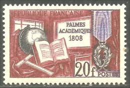 341 France Yv 1190 Palmes Académiques Carte Map Globe MNH ** Neuf SC (1190-1e) - Nuovi