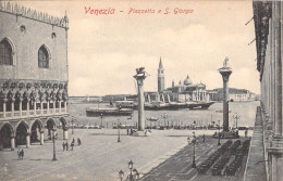 26720 " VENEZIA-PIAZZETTA E S. GIORGIO "  ANIMATA-BATTELLO E PIROSCAFO-VERA FOTO-CART. POST. NON SPED. - Venezia