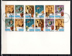 Burundi 1977 Space, Telephone Centenary Set Of 10 (2 Sets In Blocks Of 4 ) + S/s On 3 FDC - Afrique