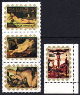 Guinea Equat. 1976, Art, Nudes, Rubens, Tizian, Michelangelo, 4val - Religione