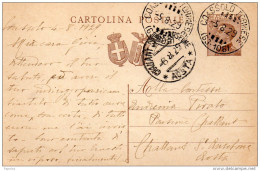 1929 CARTOLINA CON ANNULLO COASSOLO TORINESE TORINO - Stamped Stationery