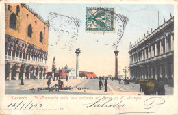 26721 " VENEZIA-LA PIAZZETTA COLLE DUE COLONNE ED ISOLA DI S. GIORGIO "  ANIMATA-VERA FOTO-CART. POST.SPED.1912 - Venezia