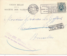 BELGIQUE - TIMBRE SUR ENVELOPPE OBLITEREE AVEC CAD BRUXELLES DU 16 JANVIER 1930 FOIRE COMMERCIALE BRUXELLES - Brieven En Documenten