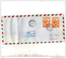 1959  LETTERA CON ANNULLO CITTA DEL VATICANO -  POSTA AEREA - PRIMO VOLO CARAVELLE 18/07/59 ROMA - GINEVRA - DUSSELDORF - Luftpost