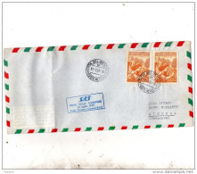 1959  LETTERA CON ANNULLO CITTA DEL VATICANO -  POSTA AEREA - PRIMO VOLO CARAVELLE 18/07/59 ROMA - GINEVRA - DUSSELDORF - Luchtpost