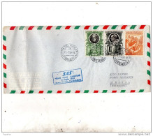 1959  LETTERA CON ANNULLO CITTA DEL VATICANO -  POSTA AEREA - PRIMO VOLO CARAVELLE 18/07/59 ROMA - GINEVRA - DUSSELDORF - Luftpost