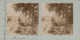 Stereo Photo Engelberg Kt. Obwalden Schweiz, Rastender Mann, 1900 - Photographie