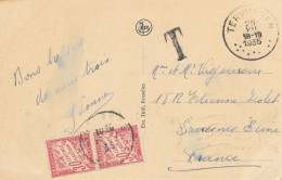 BELGIQUE - TIMBRE SUR CARTE POSTALE GRAND PLACE MAISON DU ROI BRUXELLES TAXEE EN FRANCE AVEC CAD DU 26 JUILLET 1935 - Lettres & Documents