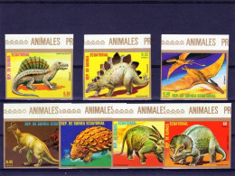 Guinea Equat. 1978, Dinosaurs, 7val IMPEFORATED - Préhistoriques