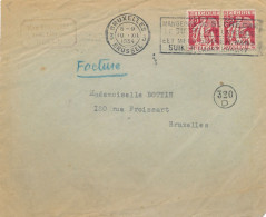 BELGIQUE - 2 TIMBRES SUR ENVELOPPE AVEC CAD DU 10 DECEMBRE 1934 BRUXELLES ET CACHET 320 D - Covers & Documents