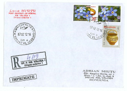 NCP 24 - 4119-a Flowers & SNAKE, Romania - Registered, Stamp With Vignette - 2012 - Schlangen