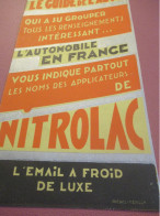 "Le Guide De L'AUTO/L'Automobile En France/ NITROLAC L'Email à Froid De Luxe/ Levallois Perret" /Vers 1950     AC218 - Reclame