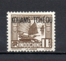 KOUANG TCHOU   N° 102  NEUF AVEC CHARNIERE COTE  0.30€   JONQUE BATEAUX - Unused Stamps