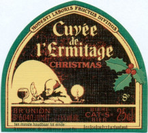 Oud Etiket Bier Cuvée De L'Ermitage Christmas - Brouwerij / Brasserie Union Te Jumet - Beer